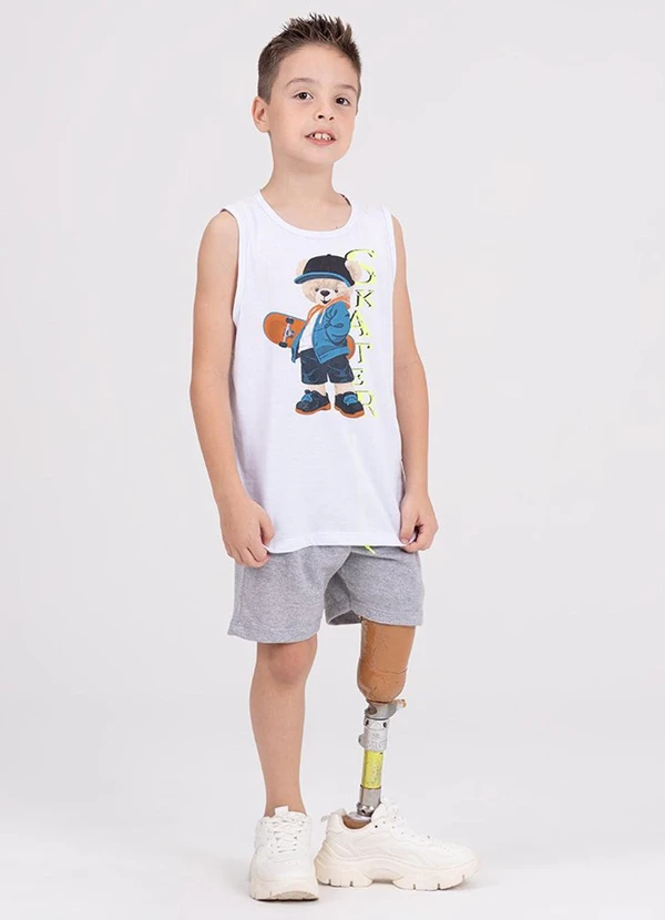Vida Costeira - Conjunto Regata Infantil Web Skater Branco 1