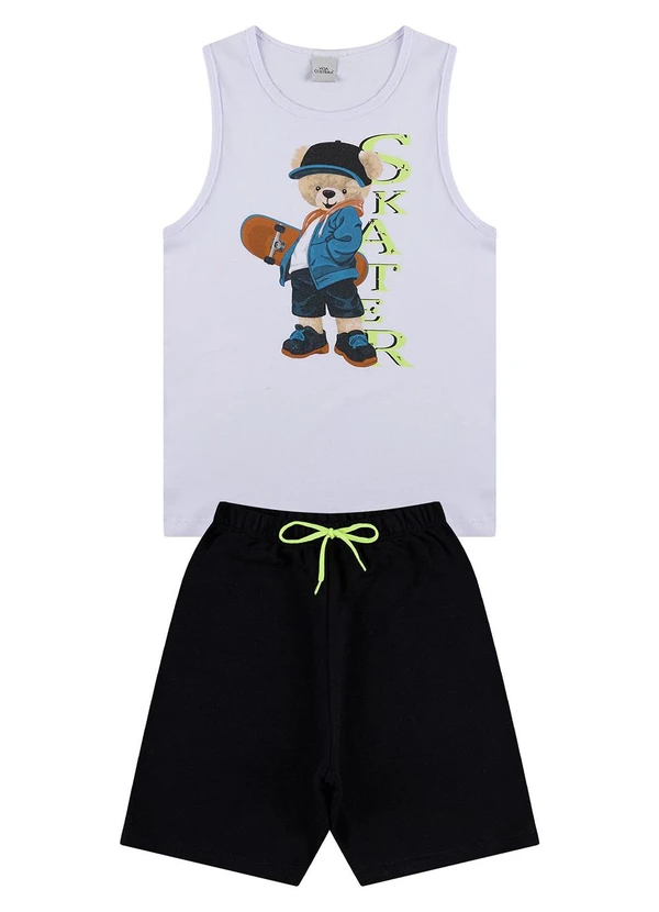 Vida Costeira - Conjunto Regata Infantil Web Skater Branco 2