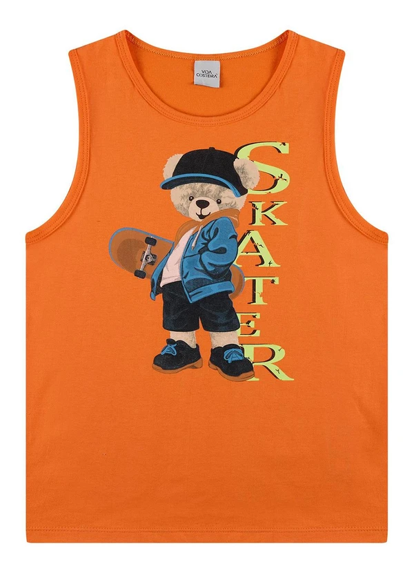 Vida Costeira - Conjunto Regata Infantil Web Skater Laranja 3
