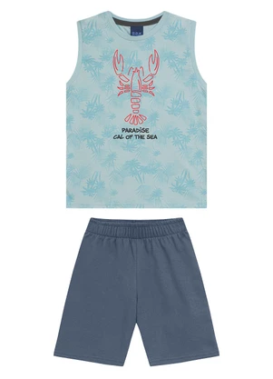 Ddk - Conjunto Regata Machão e Bermuda Azul - DDK