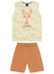 Ddk - Conjunto Camiseta e Bermuda Laranja - variação: Bege
