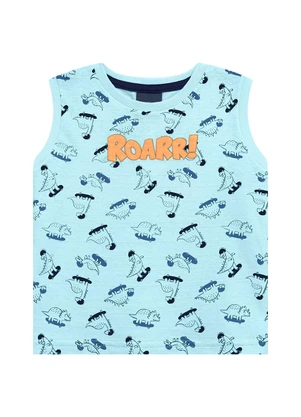 Ddk - Conjunto Regata Machão Roar Dino e Bermuda Azul - DDK