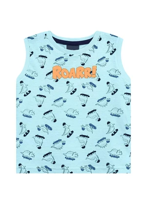 Ddk - Conjunto Regata Machão Roar Dino e Bermuda Azul - DDK