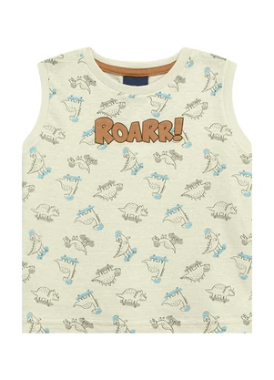 Ddk - Conjunto Regata Machão Roar Dino e Bermuda Bege - DDK