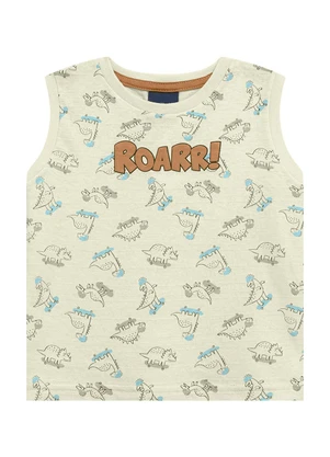 Ddk - Conjunto Regata Machão Roar Dino e Bermuda Bege - DDK