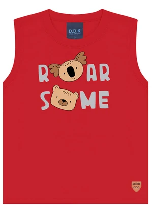 Ddk - Conjunto Regata Machão Roar e Bermuda Vermelho - DDK