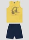 Reirex - Conjunto Regata Meia Malha e Bermuda Branco - variação: Amarelo