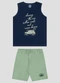 Reirex - Conjunto Regata Meia Malha e Bermuda Azul - variação: Azul