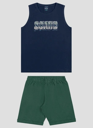 Reirex - Conjunto Regata Meia Malha e Bermuda Azul - REIREX