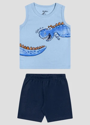Reirex - Conjunto Regata Meia Malha e Bermuda Azul - REIREX