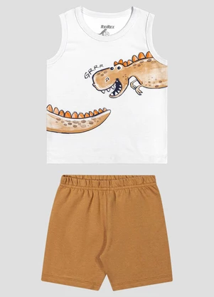 Reirex - Conjunto Regata Meia Malha e Bermuda Branco - REIREX