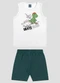 Reirex - Conjunto Regata Meia Malha e Bermuda Branco - variação: Branco