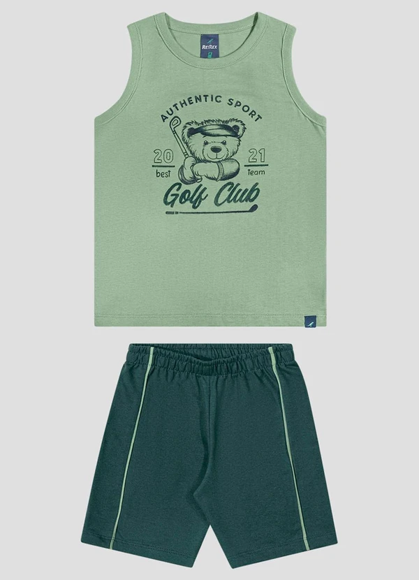 Reirex - Conjunto Regata Meia Malha e Bermuda Verde