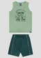 Reirex - Conjunto Regata Meia Malha e Bermuda Laranja - variação: Verde