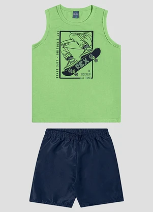 Reirex - Conjunto Regata Meia Malha e Bermuda Verde - REIREX