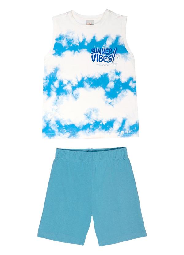 Tink Bink - Conjunto Regata Summer Vibes e Bermuda Azul