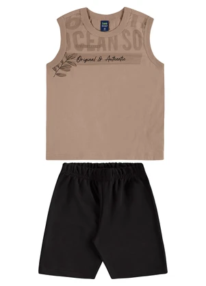 Conjunto Regata Tropical Bermuda Bee Loop Marrom - BEE LOOP