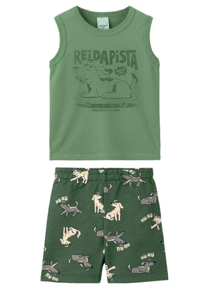Malwee Kids - Conjunto Rei da Pista Verde Menta - MALWEE KIDS
