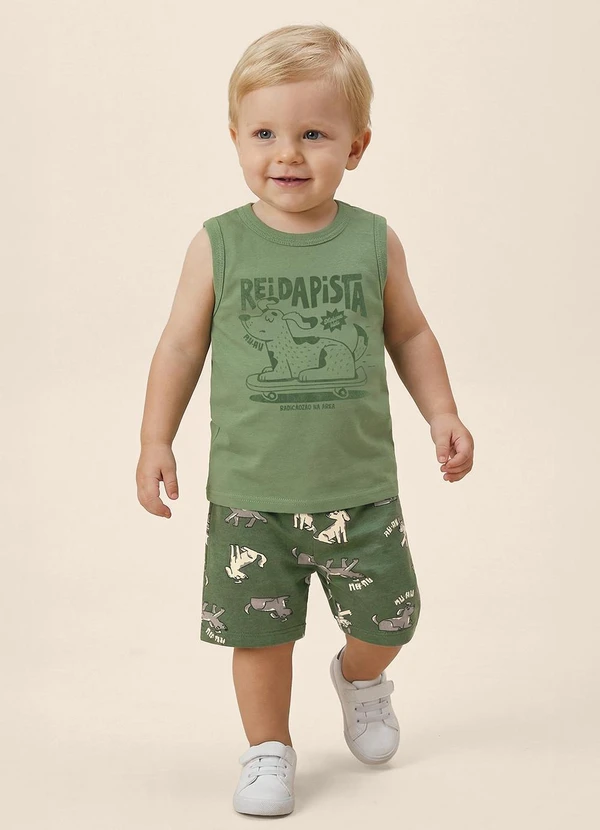 Malwee Kids - Conjunto Rei da Pista Verde Menta