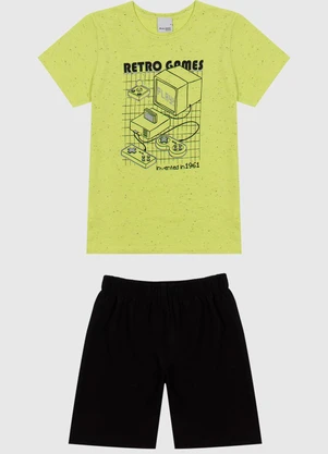 Malwee Kids - Conjunto Retro Game Maquinetado Menino Verde - MALWEE KIDS