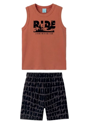 Malwee Kids - Conjunto Ride em Puff Terracota - MALWEE KIDS