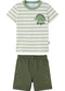 Malwee Kids - Conjunto Roar em Puff Moletinho Azul - variação: Verde