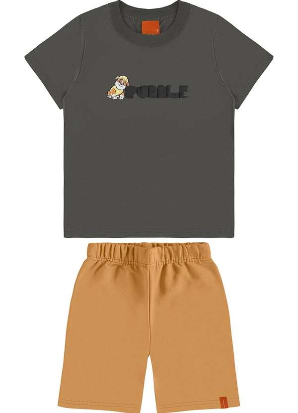 Malwee Kids - Conjunto Rubble em Puff Menino Cinza Chumbo