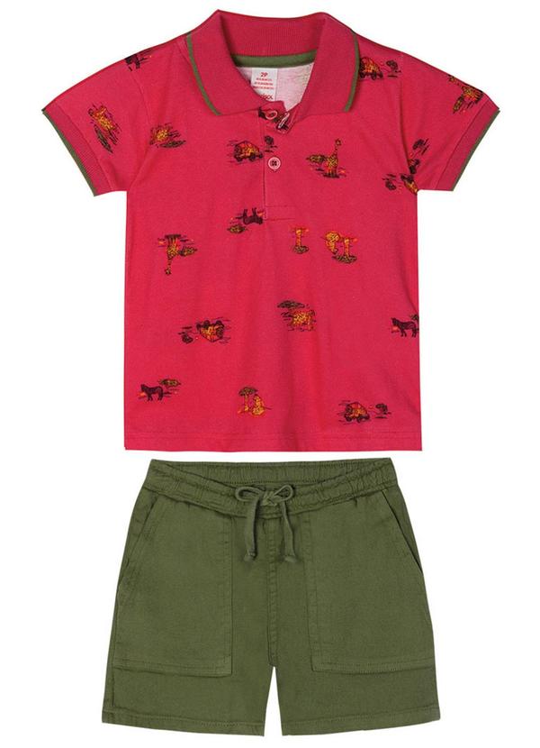 Marisol - Conjunto Safari Curto Menino Vermelho