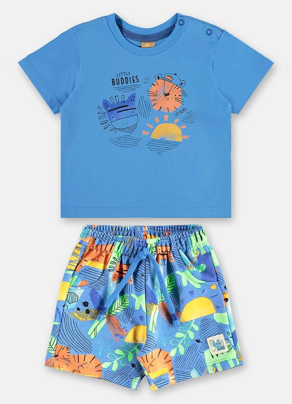 Up Baby - Conjunto Safári para Bebê Menino Azul 2