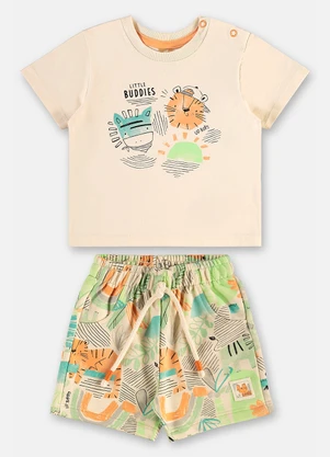 Up Baby - Conjunto Safári para Bebê Menino Bege - UP BABY