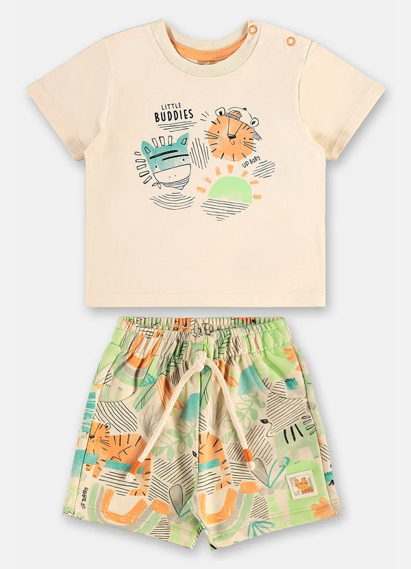 Up Baby - Conjunto Safári para Bebê Menino Bege
