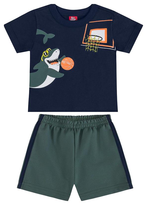 Bee Loop - Conjunto Shark Dunk Bebê Menino Azul