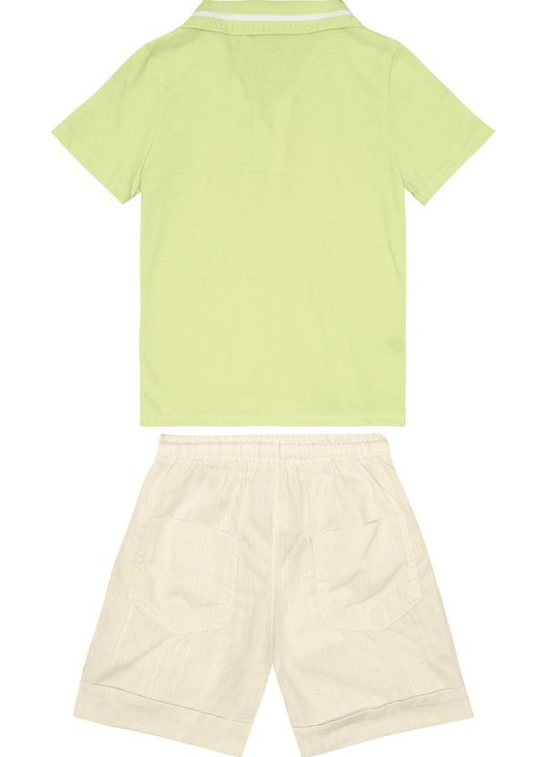 Carinhoso - Conjunto Simple Happy em Viscolinho Menino Verde 2