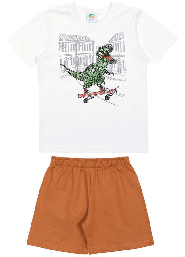 Alenice - Conjunto Skate & Dino Meninos Branco