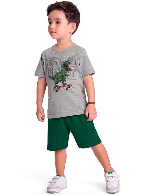 Alenice - Conjunto Skate & Dino Meninos Cinza
