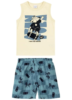 Malwee Kids - Conjunto Skate é Meu Território Off White - MALWEE KIDS