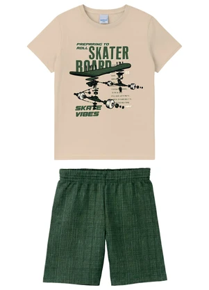 Malwee Kids - Conjunto Skater Board Bege - MALWEE KIDS
