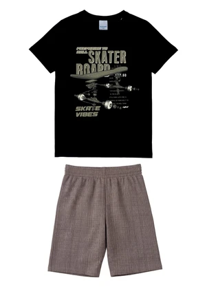 Malwee Kids - Conjunto Skater Board Preto - MALWEE KIDS