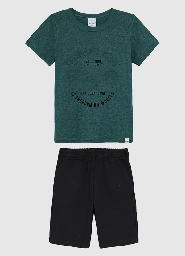 Malwee Kids - Conjunto Skaters com Moletinho Verde