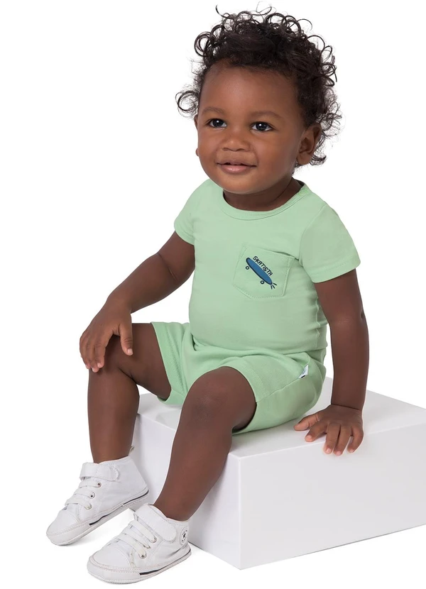 Malwee Kids - Conjunto Skatista em Saruel Verde Menta