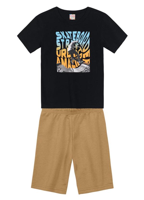 Brandili - Conjunto Skatista Infantil Menino Preto