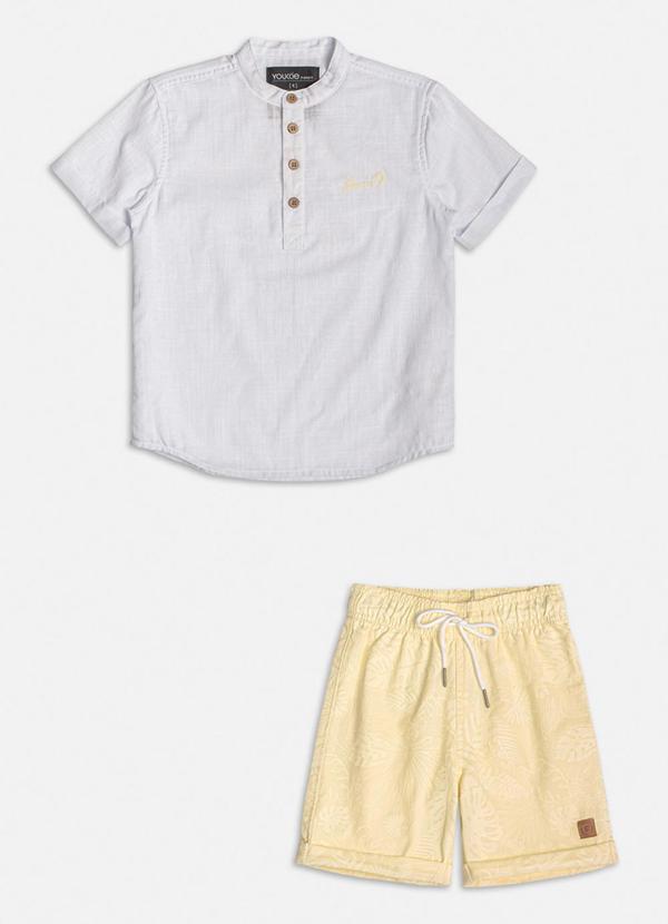 Youccie - Conjunto Social Amarelo com Bordado Off White 3