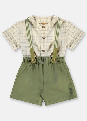 Up Baby - Conjunto Social para Bebê Menino Bege - UP BABY