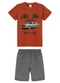 Malwee Kids - Conjunto Speed Car em Moletinho Azul - variação: Laranja