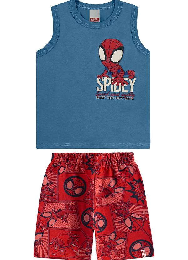 Malwee Kids - Conjunto Spidey Puff Menino Azul Petróleo 2