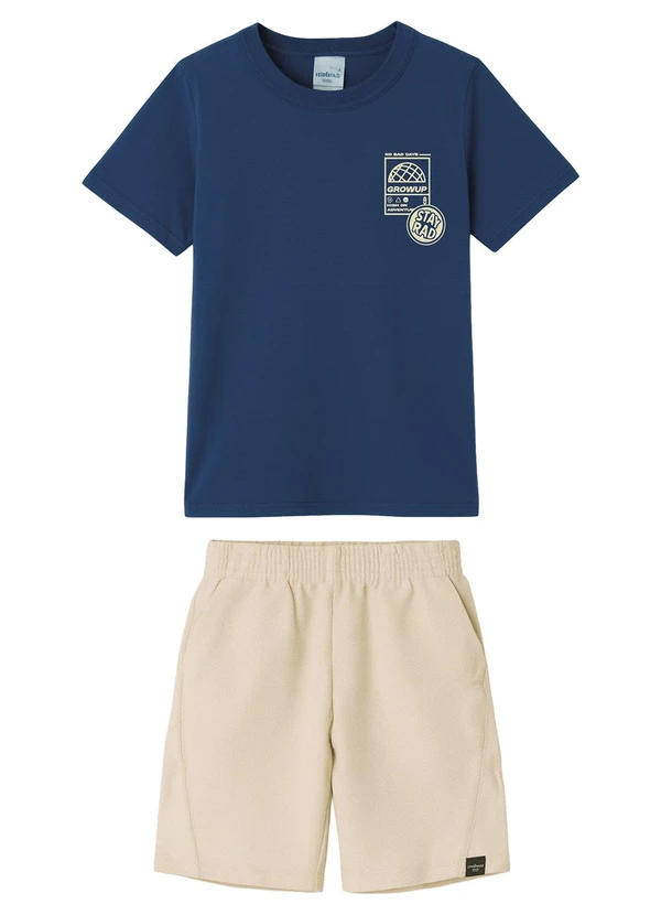 Malwee Kids - Conjunto Stay Rad Moletom Sarjado Azul Escuro