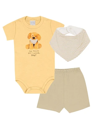 Pulla Bulla - Conjunto Suedine Amarelo - PULLA BULLA