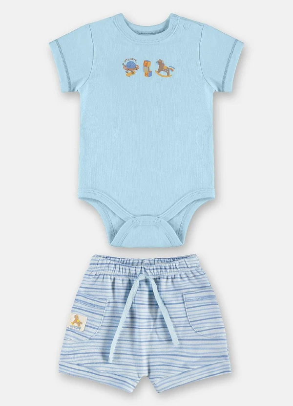 Up Baby - Conjunto Suedine Comfy Body Short Azul 2