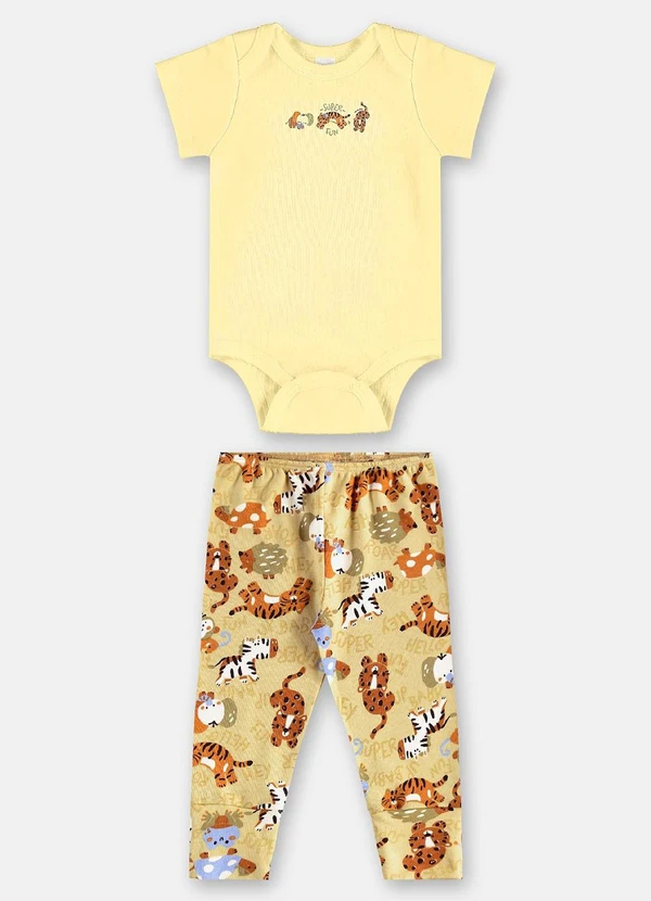 Up Baby - Conjunto Suedine Essentials Body Amarelo
