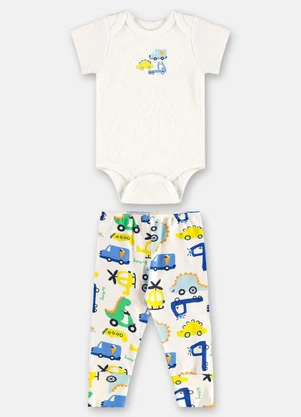 Up Baby - Conjunto Suedine Essentials Body Branco - UP BABY